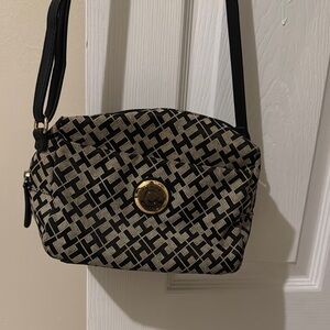 Stylish Black and Cream Crossbody Bag